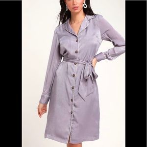 Satin Shirt Dress